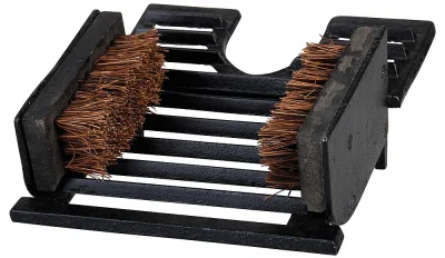 Schuhbürste Stiefelknecht Nostalgie Schuhabstreifer Gusseisen mit 2 Schuhbürsten