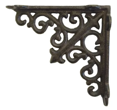 Regalträger Rustikal Regalhalter Regalwinkel Gusseisen Antik-Stil Braun 14x14cm