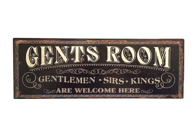 Blechschild GENTS ROOM Türschild Herren-Toilette Vintage Nostalgie Deko 36x13cm