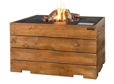Happy Cocooning Lounge & Dining Feuertisch TEAK-Holz schwarz 1070 x 800 x 675 mm