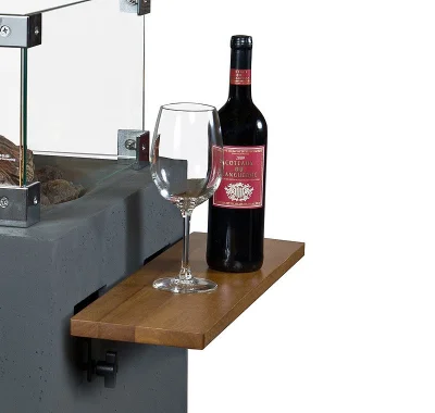 Happy Cocooning Seitentische Holz Ablage für Feuertisch 2 Stück - 58 x 16,5 x 20 cm