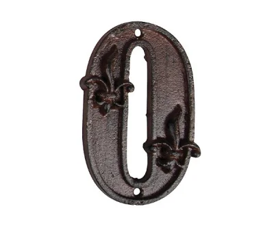 Hausnummer Zahl 0 Null Antik-Stil Gusseisen H12cm