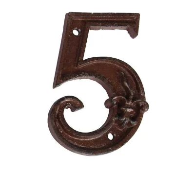 Hausnummer Zahl 5 Fünf Antik-Stil Gusseisen H12cm