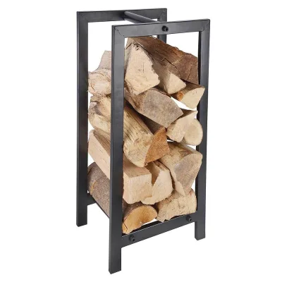 Kaminholzregal Brennholzlager Metall Holzlager Schwarz H 60cm