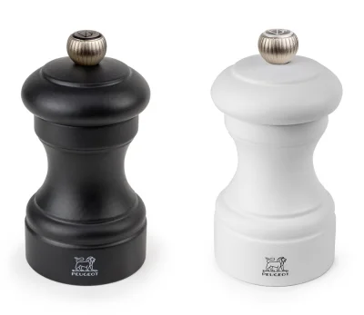 Peugeot Bistro Duo Pfeffermühle & Salzmühle Holz Schwarz Weiß Matt 10cm