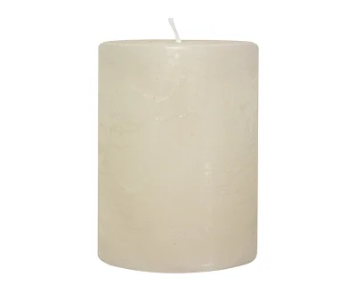 Rustic Stumpenkerzen Premium Kerze Creme Weiß 6x8cm - 28 Std Brenndauer