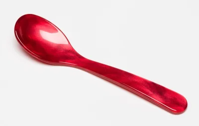 G.F. Heim Söhne Eierlöffel Acrylglas Perlmutt Optik Rot