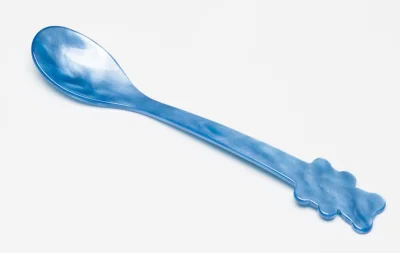 Heim Söhne Kinderlöffel Bär Acrylglas Perlmutt Optik Blau