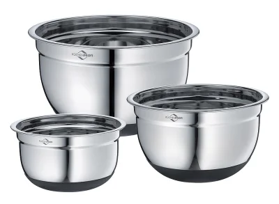 Küchenprofi Rührschüssel Set Edelstahl rutschfest 3tlg.