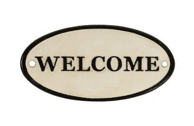Türschild Welcome Nostalgie Schild Vintage Dekoschild Gusseisen Antik-Stil