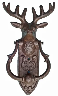 Türklopfer Hirsch Gusseisen Antik-Braun Rentier Nostalgie Landhausstil 24cm