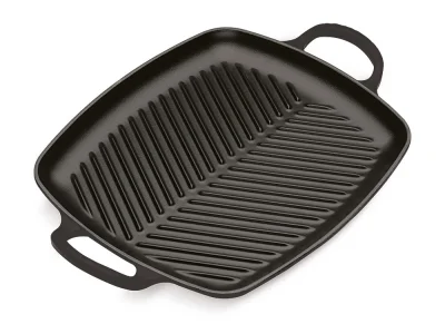 Le Creuset Rechteckige Grillplatte Signature Gusseisen Schwarz 30cm