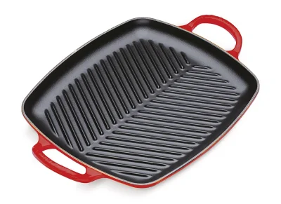 Le Creuset Rechteckige Grillplatte Signature Gusseisen Kirschrot 30cm