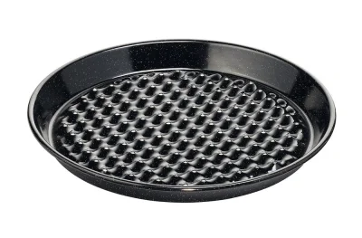 Riess Grilltasse Rund Emaille Grillschale Schwarz Gelocht 32cm