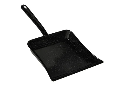 Riess Kehrblech Emaille Staubschaufel Kehrschaufel Kaminschaufel Schwarz