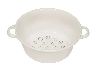 Riess Gemüsesieb Emaille Seiher Weiß 26cm