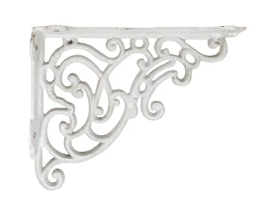 Regalträger Landhausstil Regalhalter Regalwinkel Gusseisen Weiß 18x24cm