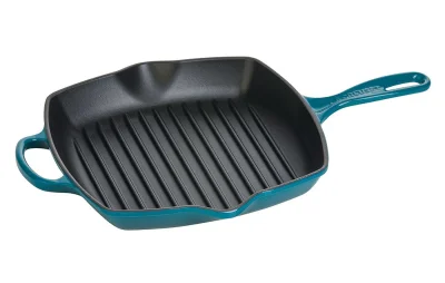Le Creuset Grillpfanne Quadratisch Signature Gusseisen Deep Teal Petrol 26cm