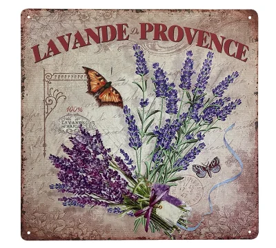 Blechschild Lavande de Provence Dekoschild Lavendel Nostalgie 30x30cm