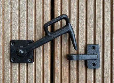 Sturmhaken Türhaken Gusseisen Antik-Stil Türschloß Schwarz 20cm