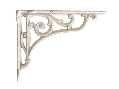 Regalträger Regalhalter Regalwinkel Gusseisen Shabby Antik-Stil Weiß 17x20,5cm