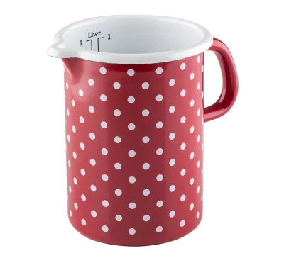 Riess Küchenmaß Emaille Messbecher Pünktchen Rot 10cm