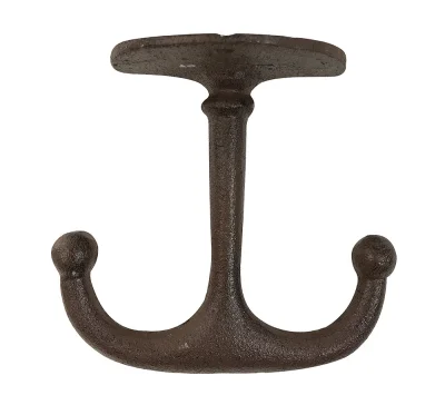 Deckenhaken Doppelhaken Wandhaken Wandhalterung Gusseisen Antik-Stil Braun