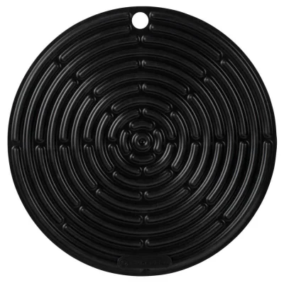 Le Creuset Topflappen Rund Silikon Schwarz