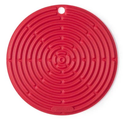 Le Creuset Topflappen Rund Silikon Kirschrot