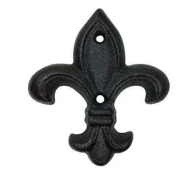 Lilie Deko Gusseisen Französische Fleur-de-Lys für Wand Antik-Stil Schwarz