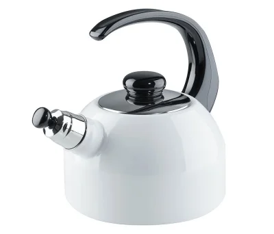 Riess Wasserkessel mit Flöte Emaille Weiß 2L