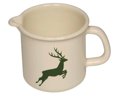 Riess Schnabeltopf Emaille Topf Weiß Hirsch Grün 12cm