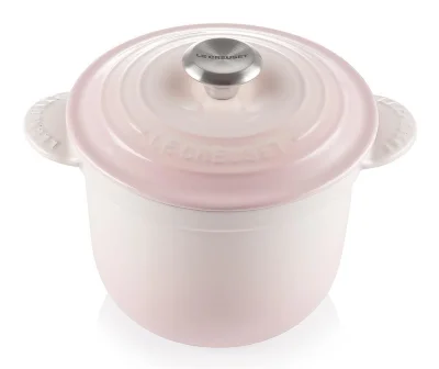 Le Creuset Cocotte Every Gusseisen mit Poteriedeckel Shell Pink 18cm