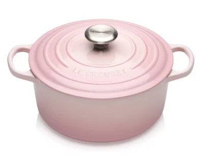 Le Creuset Bräter Signature Rund Gusseisen Shell Pink 24cm