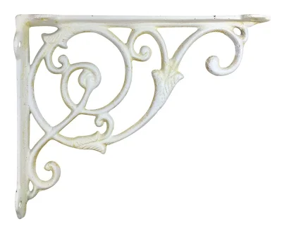 Regalträger Shabby Chic Weiß Regalhalterung Gusseisen Antik-Stil 18x22cm