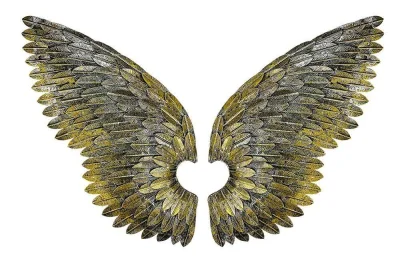 Engelsflügel Wanddeko Groß Metall 1 Paar Gold Silber Antik-Stil Wandobjekt 80cm