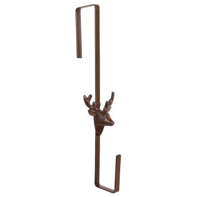 Türkranzhalter Hirsch Haken für Türkranz Haustür Außen Gusseisen Braun