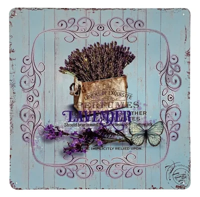 Blechschild Lavender Perfumes Provence Dekoschild Lavendel Nostalgie 30x30cm