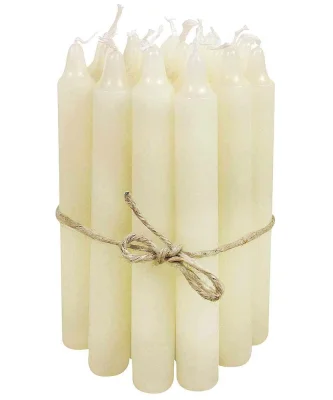 Spitzkerzen Elfenbein Stabkerzen Klein Echtwachs 22 Stück Cremeweiß 10cm