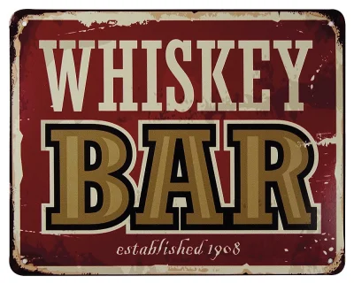 Blechschild WHISKEY BAR Dekoschild Nostalgie Vintage 20x25cm