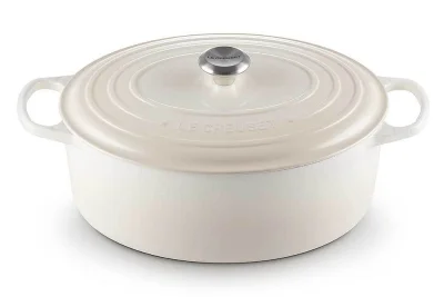 Le Creuset Bräter Signature Oval Gusseisen Meringue 29cm