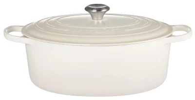Le Creuset Bräter Signature Oval Gusseisen Meringue 33cm