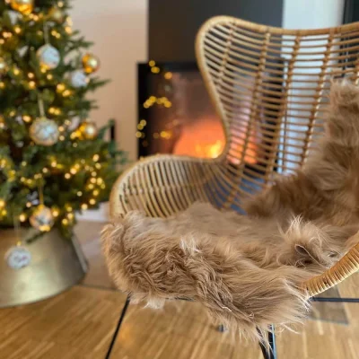 Künstliches Schaffell Kunstfell Hellbraun Kuscheliges Lammfell Imitat 90x60 cm