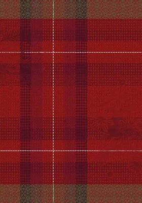 Le Jacquard Francais Geschirrtuch Hiver en Ecosse Kilt Rot 60x80 Baumwolle
