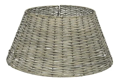 Christbaumständer Abdeckung Rattan Grau Weihnachtsbaumständerhülle teilbar 57 cm
