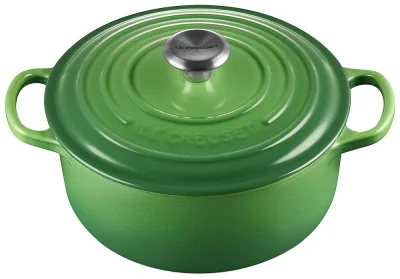 Le Creuset Bräter Signature Rund Gusseisen Bamboo Green 24 cm