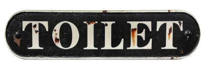 Blechschild TOILET Toilettenschild Vintage Nostalgie Dekoschild Schwarz 50x13cm