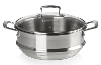Le Creuset Multi-Dämpfeinsatz mit Glasdeckel 3-Ply Edelstahl 24cm