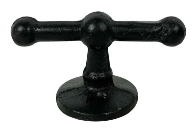 Belegklampe T-Form Festmacher Nostalgie Gusseisen Schwarz Antik-Stil 10cm