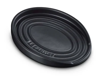 Le Creuset Kochlöffelablage Oval Kochlöffelhalter Steinzeug Schwarz Matt